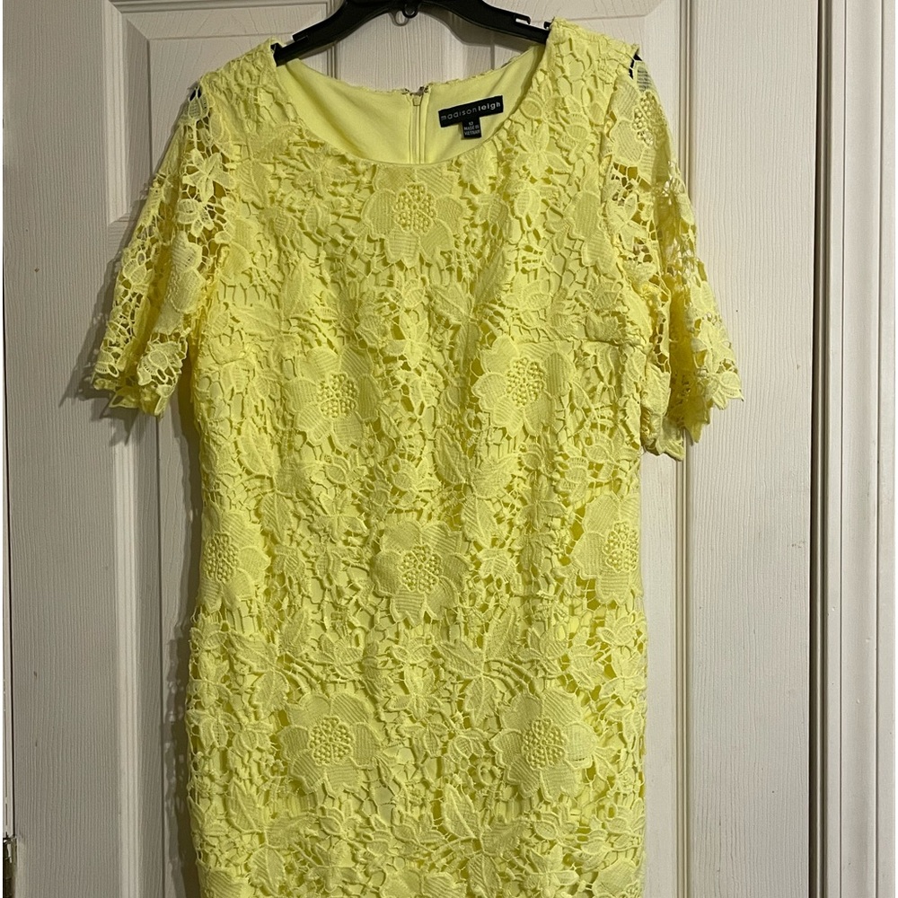 Yellow Women Lace Dress